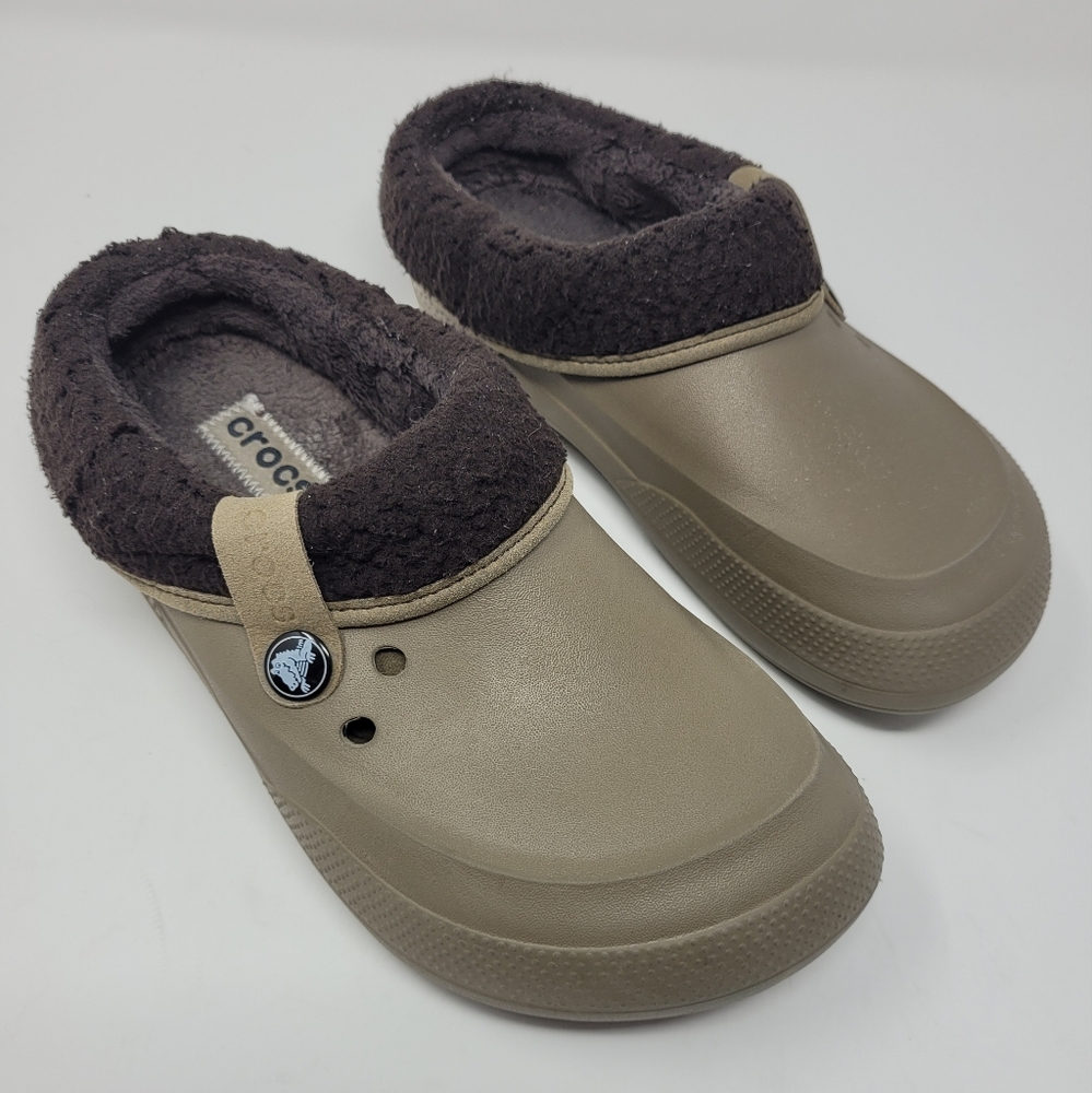 Crocs Lined Iconic Clogs Tan and Brown Women's 9 Men's 7